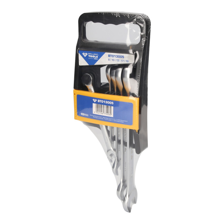 Brilliant Tools Ratelsringsleutelset, 5-delig