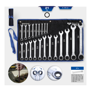 Brilliant Tools Ratelsleutelset, 21-dlg, 6 - 32 mm