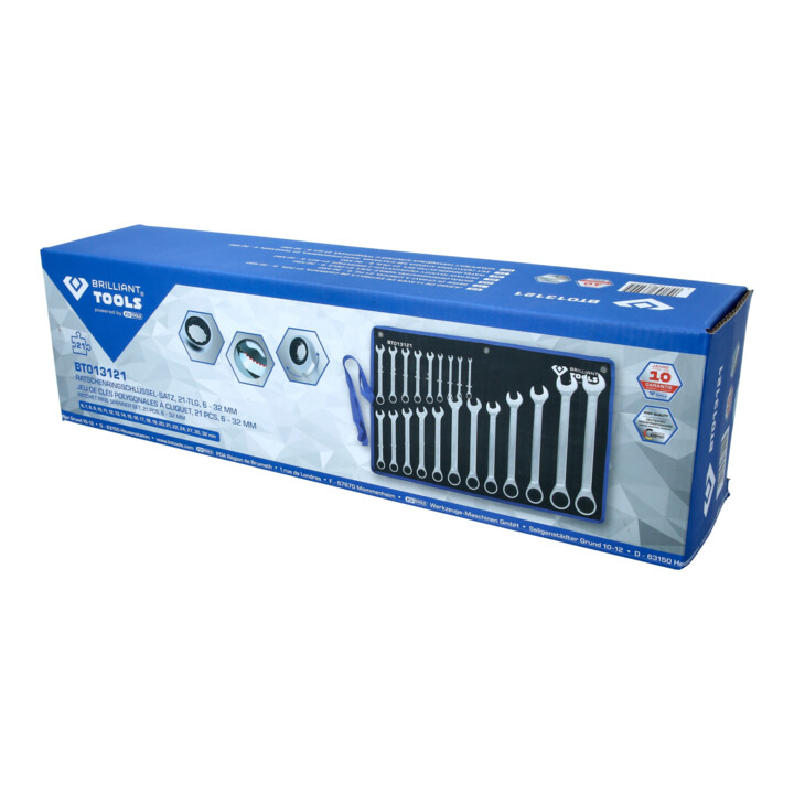 Brilliant Tools Ratelsleutelset, 21-dlg, 6 - 32 mm