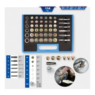 Brilliant Tools Reparatieset voor olieaftapplugschroefdraad, 114-dlg