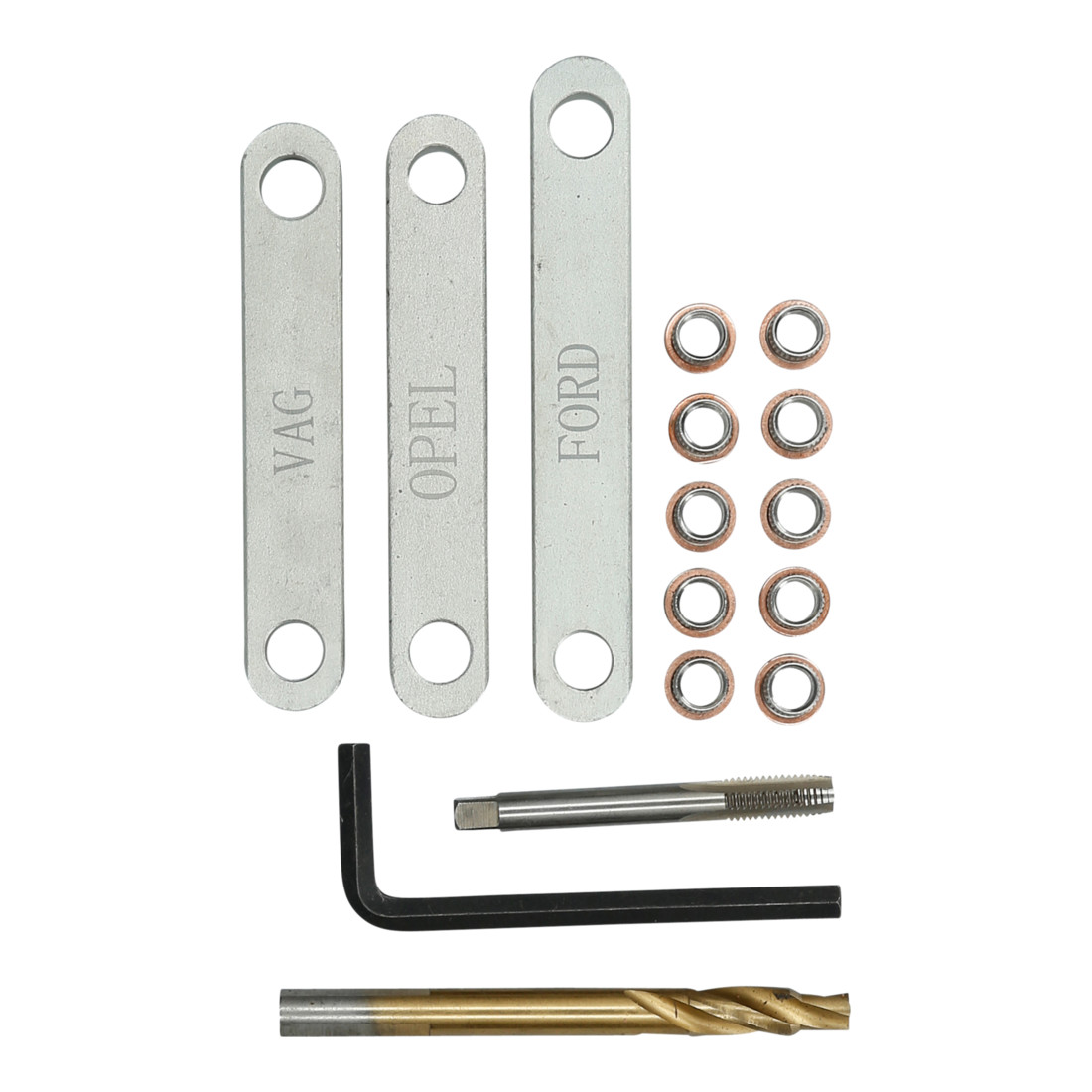 Brilliant Tools Reparatursatz für Bremsgewinde, M9 x 1,25, 16-tlg