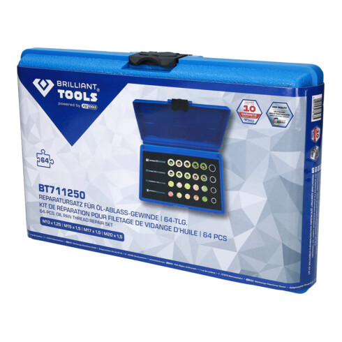 Brilliant Tools Reparatursatz für Öl-Ablassschrauben-Gewinde, 64-tlg