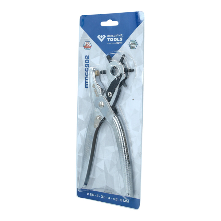 Brilliant Tools Revolverlochzange, Durchmesser 2,5 - 3,0 - 3,5 - 4,0 - 4,5 - 5,0 mm