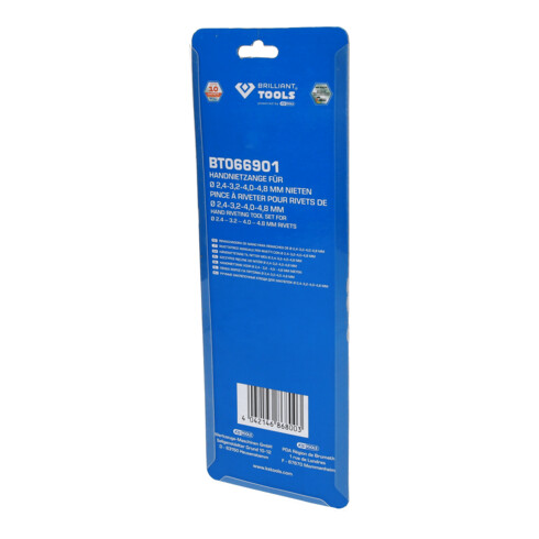 Brilliant Tools Rivettatrice manuale per rivetti con Ø 2,4-3,2-4,0-4,8mm