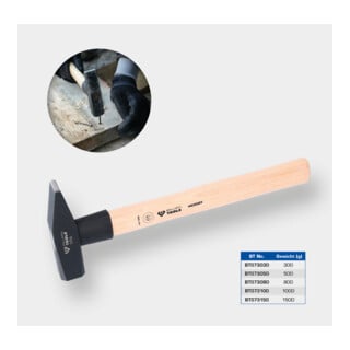 Brilliant Tools Schlosserhammer mit Hickory-Stiel, 500 g