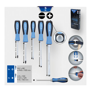 Brilliant Tools Schraubendreher-Satz mit Schlagkappe, 5-tlg