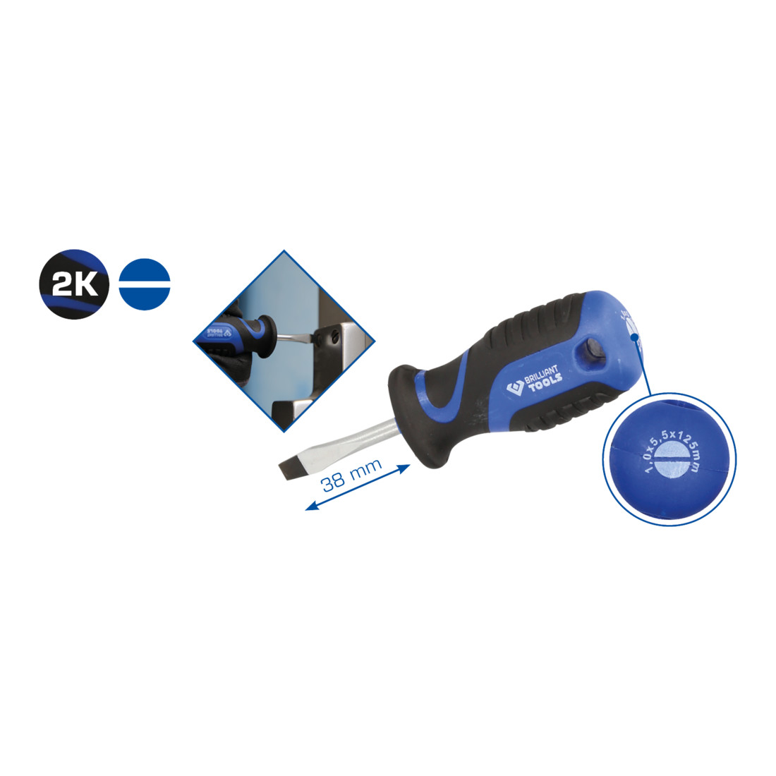 Brilliant Tools Schraubendreher Schlitz, 1,0 x 5,5 mm ,BT030901