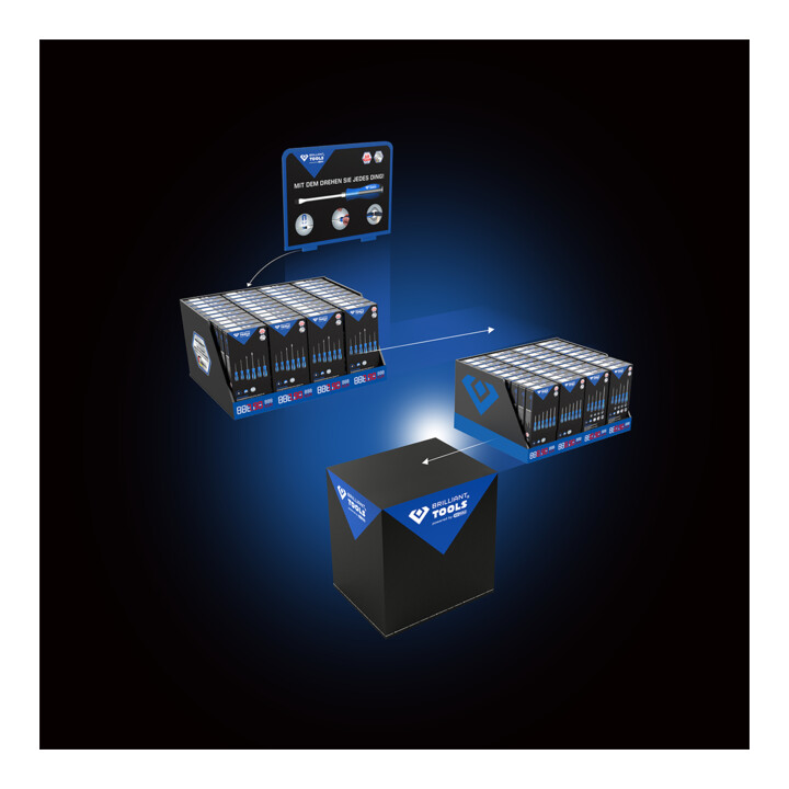 Brilliant Tools Schraubendreher-Verkaufsdisplay mit 80 Packungen