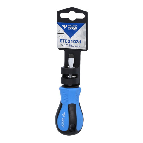 Brilliant Tools Schroevendraaier Sleuf, 5,5 x 38 mm, korte uitvoering