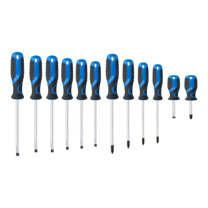 Brilliant Tools Schroevendraaierset, 12-dlg, sleuf, PH