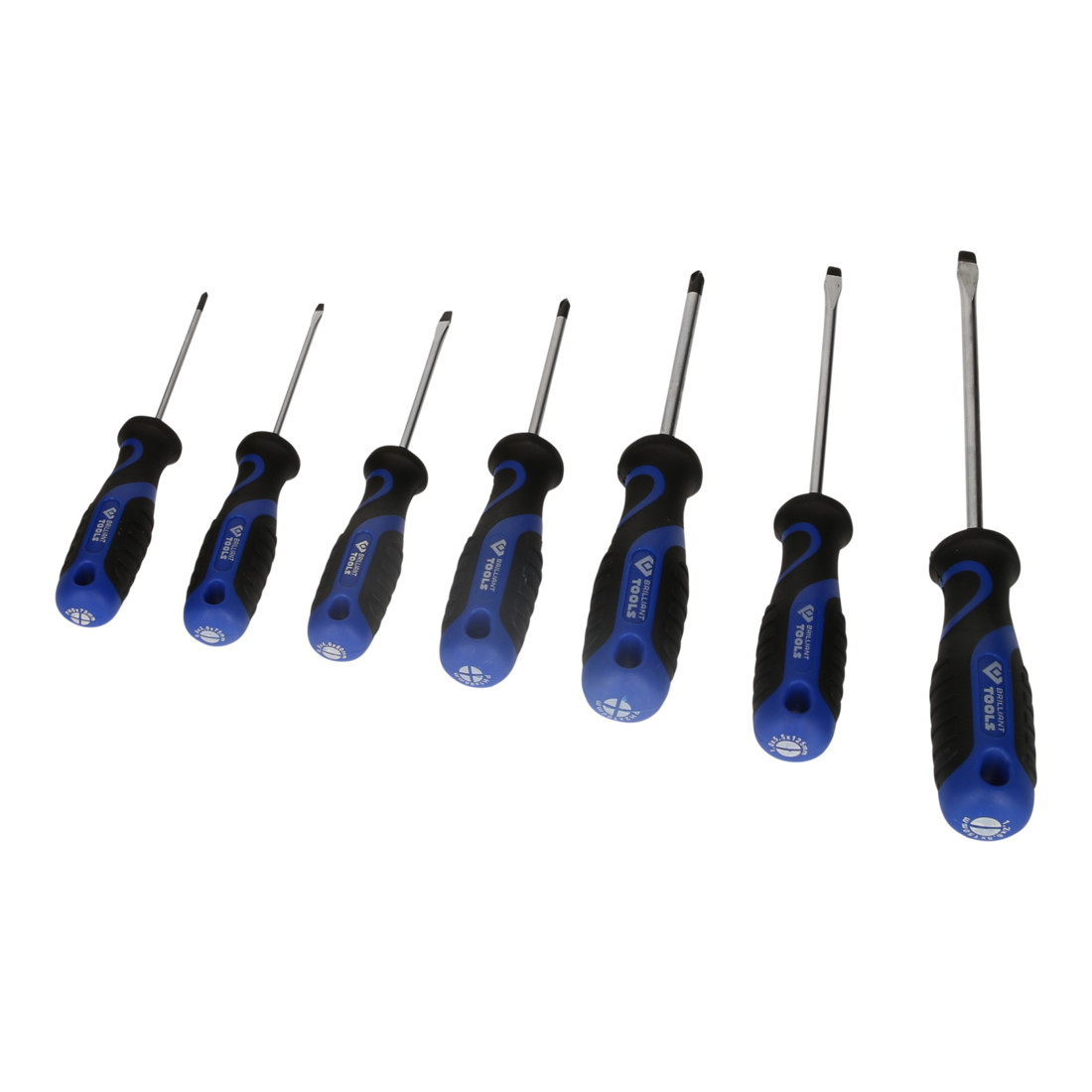 Brilliant Tools Schroevendraaierset, 7-dlg, sleuf, PH