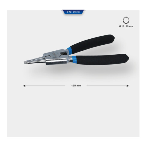 Brilliant Tools Seegeringzange für Außensicherungsringe, gerade, 125 mm
