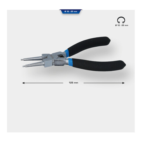 Brilliant Tools Seegeringzange für Innensicherungsringe, gerade, 125 mm