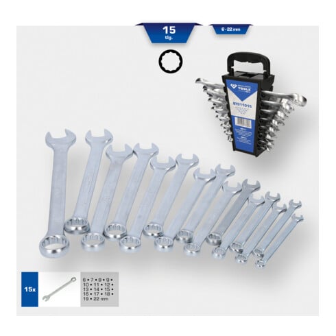 Brilliant Tools Serie di chiavi combinate, 15pz.