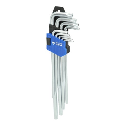 Brilliant Tools Serie di chiavi maschio piegate, 9pz., profilo Torx®, corte