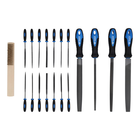 Brilliant Tools Serie di lime con spazzola lime, 19pz.