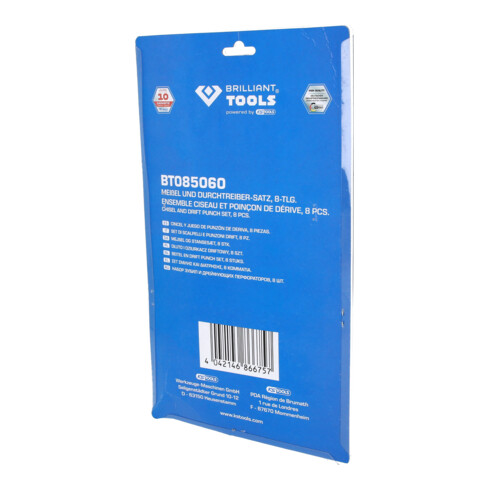 Brilliant Tools Serie di scapelli e cacciaspine, 8pz.