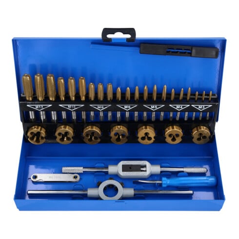 Brilliant Tools Serie di utensili per filettare TiN, 32pz.