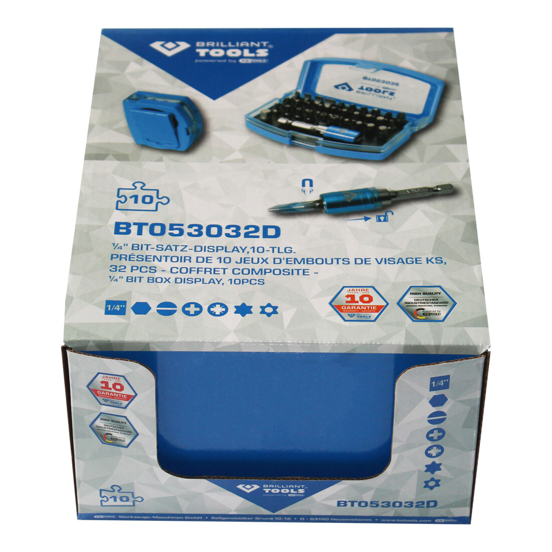 Brilliant Tools Set di bit, display a 32 parti, 10pz.