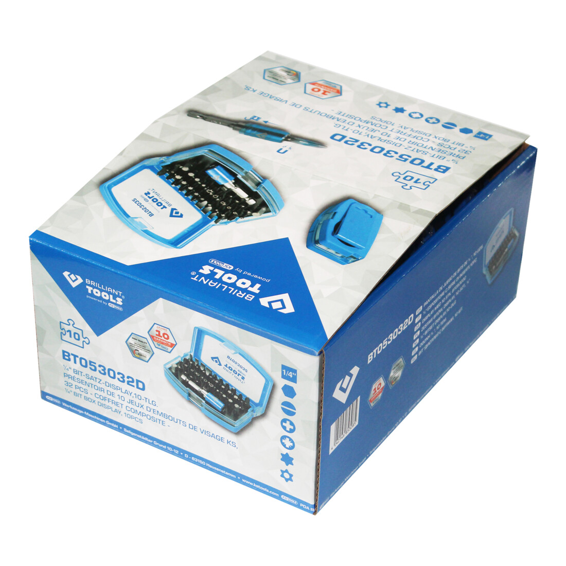 Brilliant Tools Set di bit, display a 32 parti, 10pz.