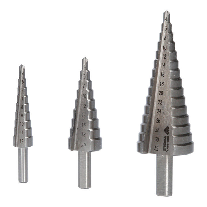 Brilliant Tools Set getrapte boren, 3-dlg, Ø 4 - 32 mm