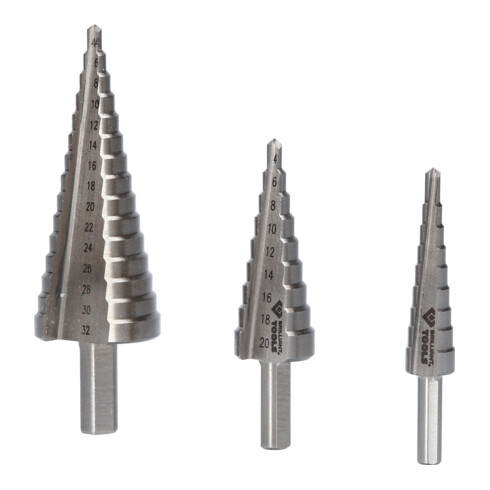Brilliant Tools Set getrapte boren, 3-dlg, Ø 4 - 32 mm
