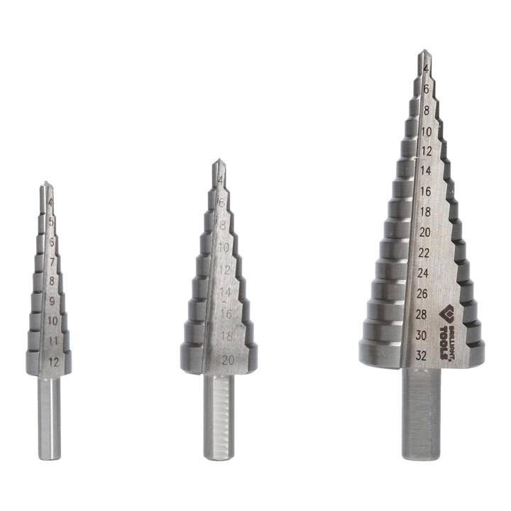 Brilliant Tools Set getrapte boren, 3-dlg, Ø 4 - 32 mm