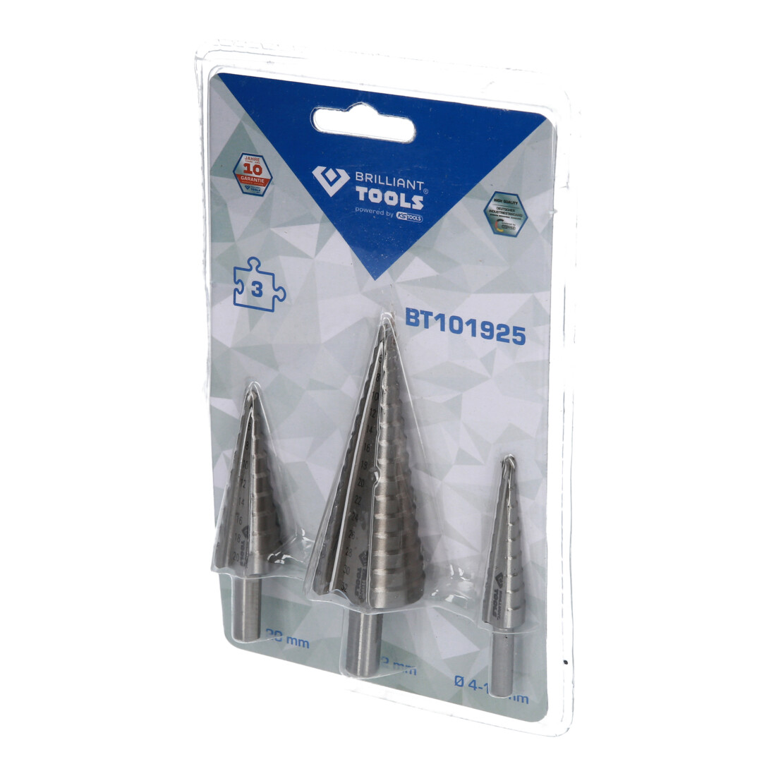 Brilliant Tools Set getrapte boren, 3-dlg, Ø 4 - 32 mm