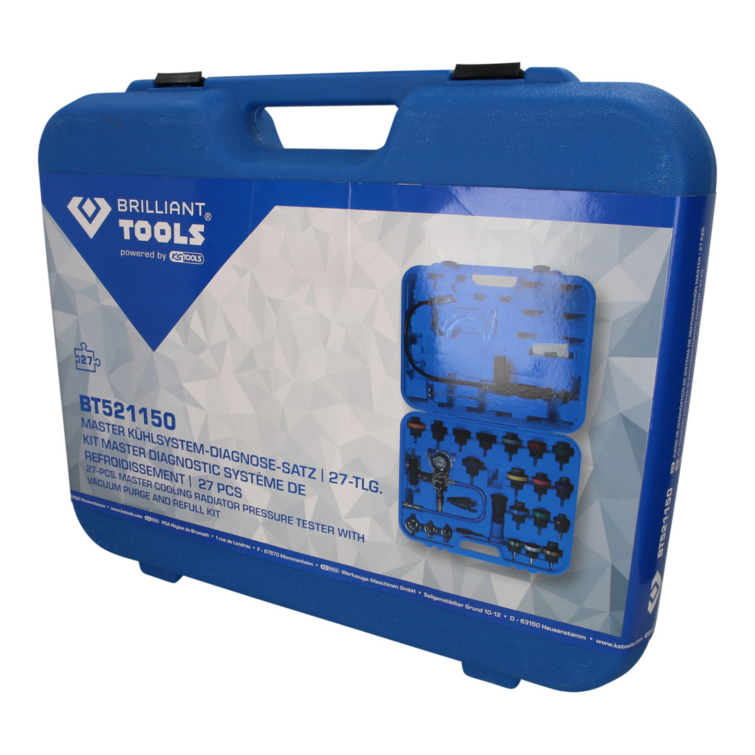 Brilliant Tools Set per la diagnosi di sistemi di raffreddamento, 28pz.