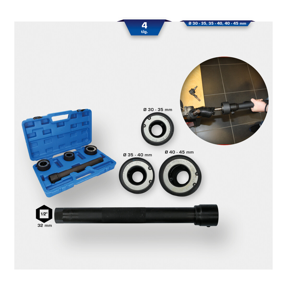 Brilliant Tools Spoorstanggereedschapset, 4-dlg