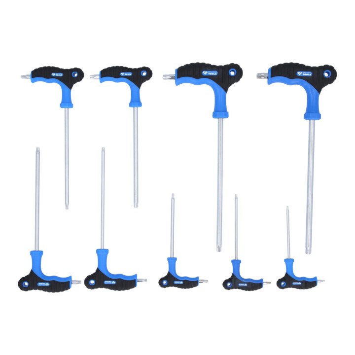 Brilliant Tools T-greep-TX haakse stiftsleutelset met kopboring, 9-dlg