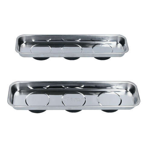 Brilliant Tools Ensemble plateau magnétique / coupelle en acier inoxydable 65 × 226 mm, 2 pcs