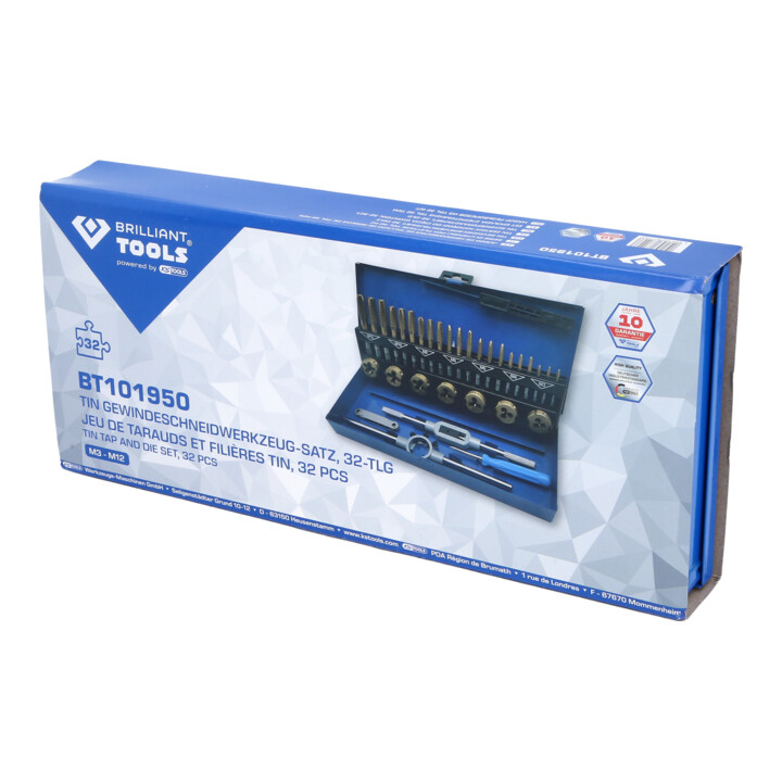 Brilliant Tools TiN Gewindeschneidwerkzeug-Satz, 32-tlg