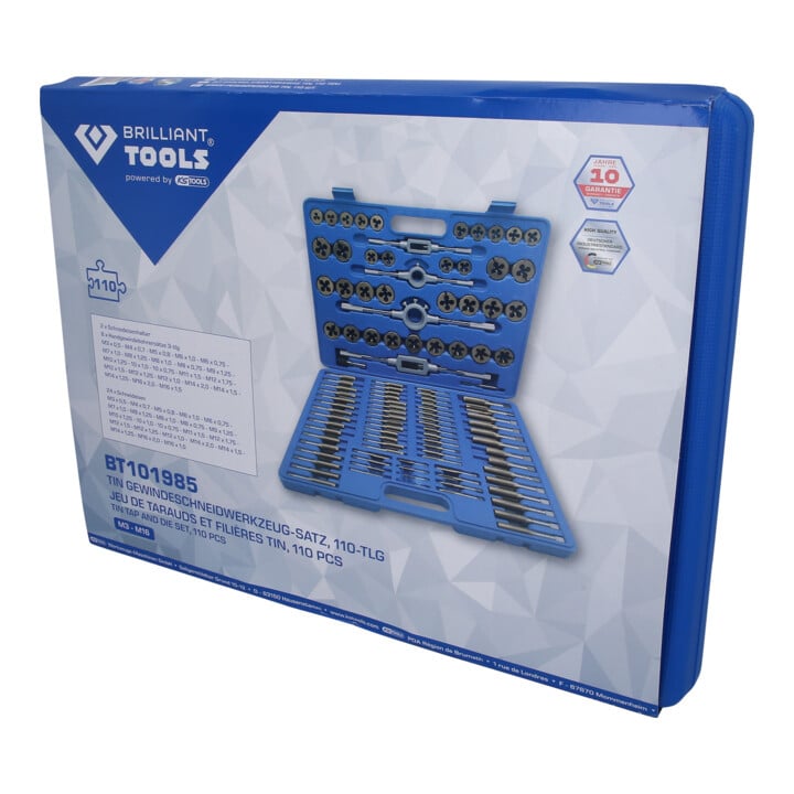 Brilliant Tools TiN schroefdraadtapset, 110-dlg