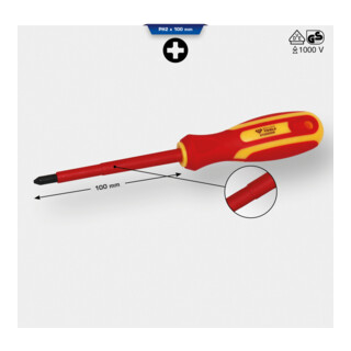 Brilliant Tools Tournevis VDE Phillips PH2 x 100 mm