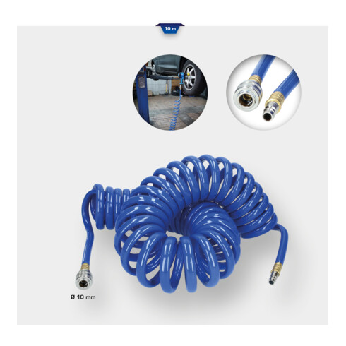 Brilliant Tools Tubo flessibile spiralato aria compressa Ø 10mm, 10 metri