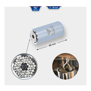 Brilliant Tools Universele 3/8" dopsleutel 7 - 19 mm