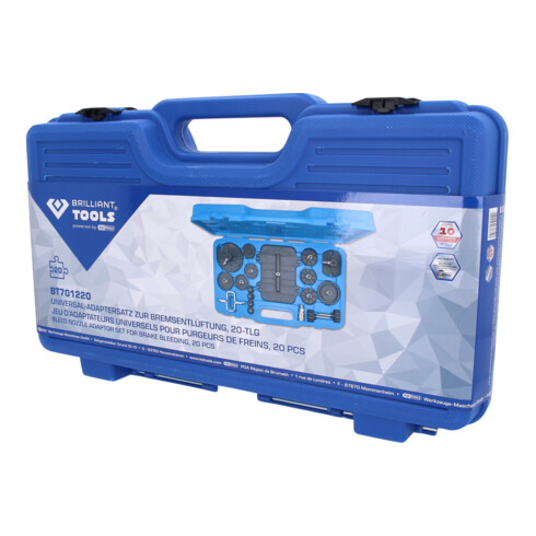 Brilliant Tools Universele-adapterset voor remontluchtings apparaat, 20-dlg