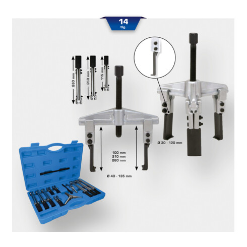 Brilliant Tools Universele trekkerset, 14-dlg