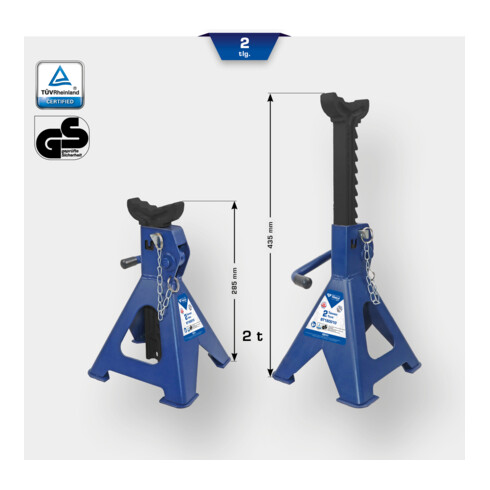 Brilliant Tools Unterstellböcke (Paar) mit Schnellentriegelung, 2 Tonnen