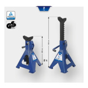 Brilliant Tools Unterstellböcke (Paar) mit Schnellentriegelung, 2 Tonnen