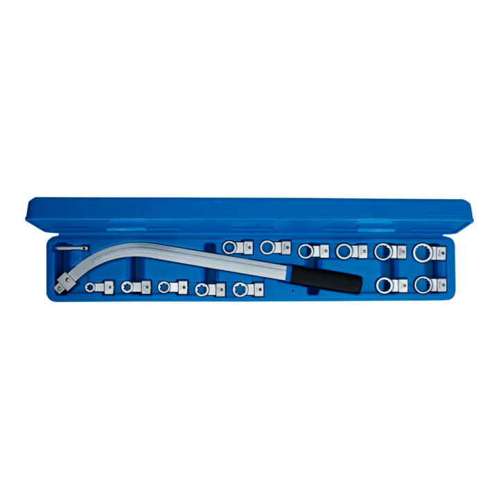 Brilliant Tools V-riem en spanrolsleutelset, 15-dlg