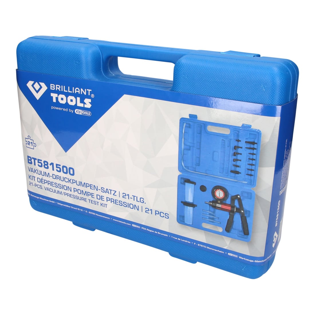 Brilliant Tools Vacuüm-/drukpompset, 21-dlg