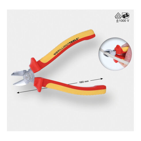 Brilliant Tools VDE Diagonal-Seitenschneider, 160 mm