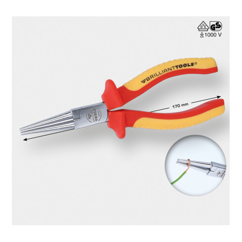 Brilliant Tools VDE Rundzange, 170 mm