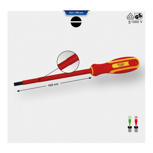 Brilliant Tools VDE Schraubendreher Schlitz 6,5 x 150 mm