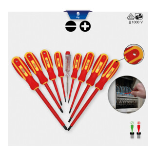 Brilliant Tools VDE schroevendraaierset, 9 dlg., sleuf en PH Phillips