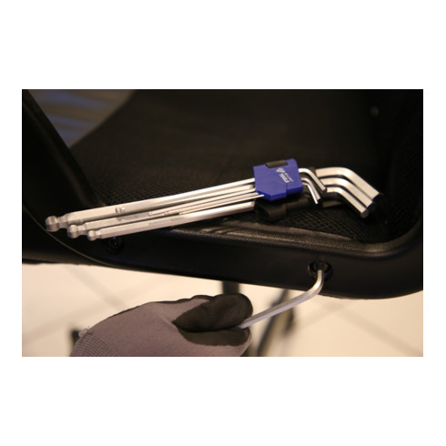 Brilliant Tools Winkelstiftschlüssel-Satz, 9-tlg, Innensechskant-Profil, lang