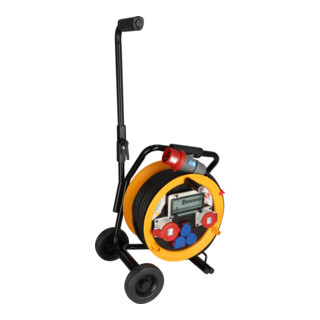 Brobusta CEE 2 FI IP44 Gewerbe-/Baustellen-Kabeltrommel mit Wagen 30m H07RN-F 5G4,0