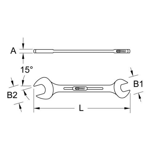 BRONZEplus Clé à fourche double en tôle 3/8x7/16"